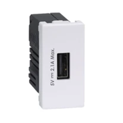 USB charger K45 USB 2.0 - A 5V DC 2.1A pure white