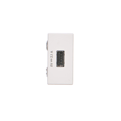 USB charger K45 USB 2.0 - A 5V DC 2.1A pure white