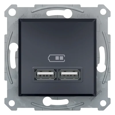 USB nabíječka ASFORA 2.1A s antracitovým rámem