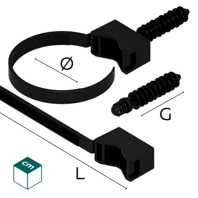 UZP / Support de pince à sangle PA-66 13-32 noir (20 pièces)