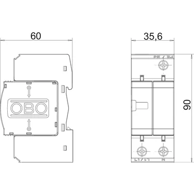 V10-C 1+NPE-280 Scaricatore di sovratensione V10, versione unipolare con NPE