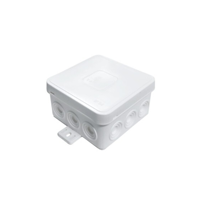 V5 Caja flexible de superficie, 12 entradas, con preperforaciones, 75x75x41mm, IP54, click-clack, blanco