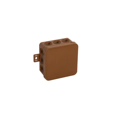 V5 Flexibilní přisazená krabice, 12 vstupů, s výřezy, 75x75x41mm, IP54, click-clack, hnědá