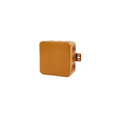 V5 Puszka elastyczna natynkowa 12-wlotowa z osłabieniami 75x75x41mm IP54 klik-klak brązowa