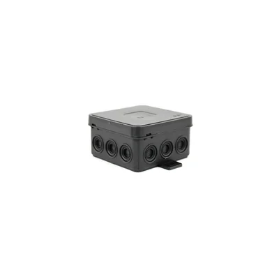 V5 Puszka elastyczna natynkowa 12-wlotowa z osłabieniami 75x75x41mm IP54 klik-klak czarna