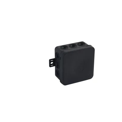 V5 Puszka elastyczna natynkowa 12-wlotowa z osłabieniami 75x75x41mm IP54 klik-klak czarna