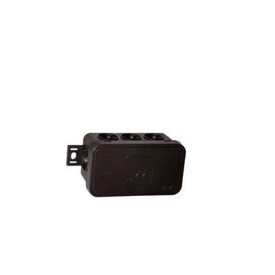 V8 8-inlet flexible surface-mounted box with knockouts 80x45x41mm IP54 click-clack black