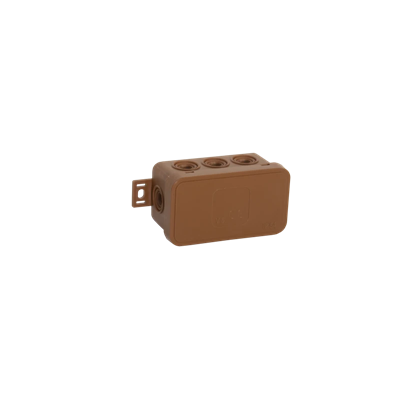 V8 8-inlet flexible surface-mounted box with knockouts 80x45x41mm IP54 click-clack brown