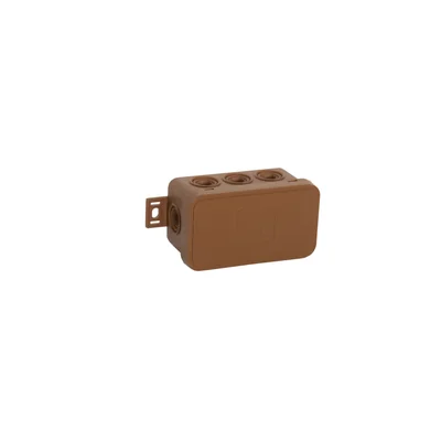 V8 Caja flexible de superficie, 8 entradas, con preperforaciones, 80x45x41mm, IP54, click-clack, marrón