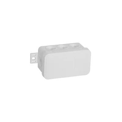 V8 Puszka elastyczna natynkowa 8-wlotowa z osłabieniami 80x45x41mm IP54 klik-klak biała