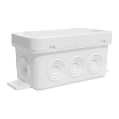 V8 Puszka elastyczna natynkowa 8-wlotowa z osłabieniami 80x45x41mm IP54 klik-klak biała