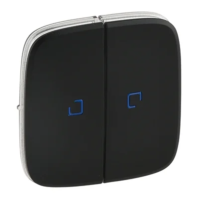 VALENA ALLURE - TECLAS NEGRAS PARA UN INTERRUPTOR: INTERRUPTOR DE DOBLE TUBO O DE DOBLE RETENCIÓN O BOTÓN DE INTERRUPTOR DOBLE NO/NC CON ILUMINACIÓN LED