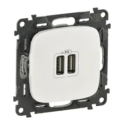 VALENA ALLURE - TOMA DE CARGA USB DOBLE BLANCA