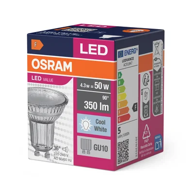 VALUE LED žárovka nestmívatelná PAR16 50 36° 4,3W 840 GU10