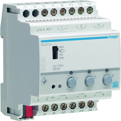 Variateur de commutation 1x10V 50 mA 3 canaux 4 modules