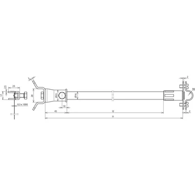 Varilla espaciadora DEHNiso para alambre de 16 mm de diámetro y 530 mm de longitud, con abrazadera para cinta de 50-300 mm de diámetro DIDH 16 530 SB50.300 V2A