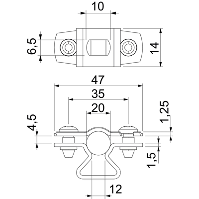 VBS spacer clamp with hole
