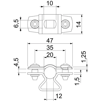 VBS spacer clamp with hole