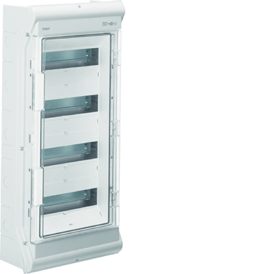 VECTOR OUTDOOR Distribution box IP65, UV resistant, no ribs 4R/48M (4x12)