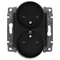 VENA Double socket with grounding and current path shutter, without frame, ANTHRACITE