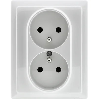 VENA Double socket with grounding, complete, WHITE