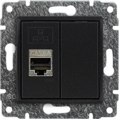 VENA Einzelne RJ45-Computerbuchse, ohne Rahmen, Anthrazit