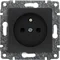 VENA Single socket with grounding, with current path shutter, without frame, ANTHRACITE