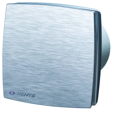 Ventilador axial de Ø 125 mm con temporizador, aluminio cepillado.