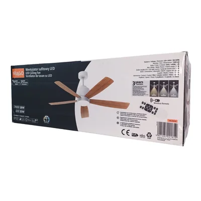 Ventilador de techo LED METAL+ABS 53W 18W+35W 1980LM 35m2 CCT 45 dB
