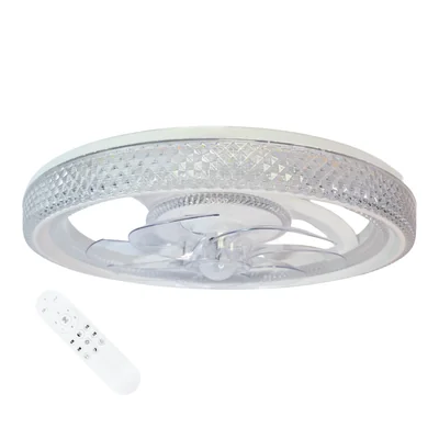 Ventilateur de plafond LED CRYSTAL 35W 20W+15W 2000LM 15m² CCT 40dB