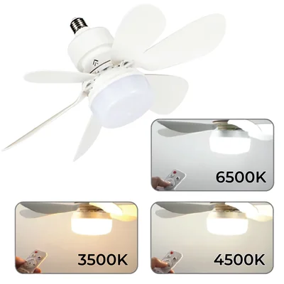 Ventilateur de plafond LED E27 24W 12W+12W 1200LM CCT 38dB
