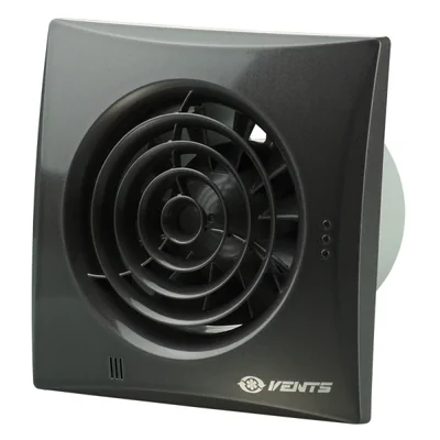 Ventilatore assiale da 100 mm, silenzioso, con timer, igrostato, nero