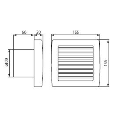 Ventilatore canalizzabile con serranda automatica TWISTER AOL100T