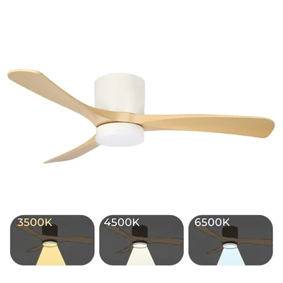 Ventilatore da soffitto a LED METALLO+LEGNO 53W 18W+35W 1350LM 25m2 CCT 43dB