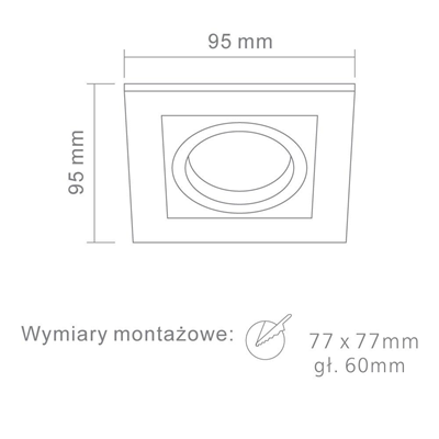 VENTO CROMO Chrome recessed lamp