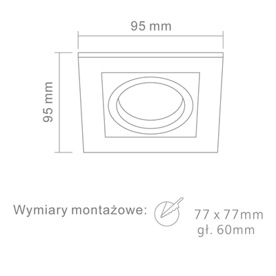 VENTO CROMO Lampa wpuszczana chrom