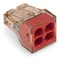 Verbinder für Installationsdosen 4 x 4mm2 braun-rot