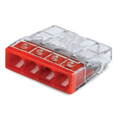 Verbinder für Installationsdosen 4x2,5mm² transparent-rot