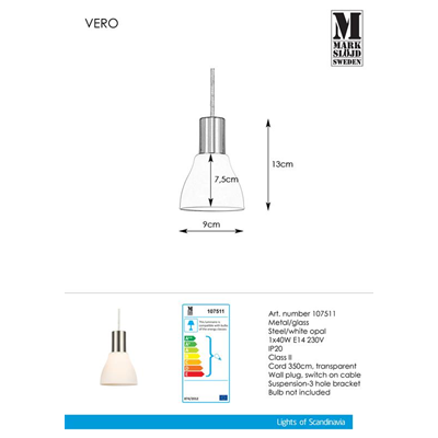 VERO Lampada a sospensione in acciaio