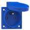 Versión enchufe con pin 16A 2P+Z 230V 50/60Hz IP54, conexión lateral brida 50X50, contactos niquelados