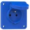 Versione presa spina con spinotti 16A 2P+Z 230V 50/60Hz IP54, flangia attacco posteriore 75X75, protezione bambini, contatti nichelati