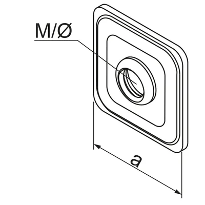 Verstärkte Mutter, verzinkt, Dicke 3 mm, Breite 43 mm
