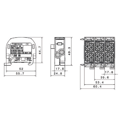 Verteilerblock - Abzweig SCB 25 Al/Cu 1-polig 80110 SIMBLOCK braun