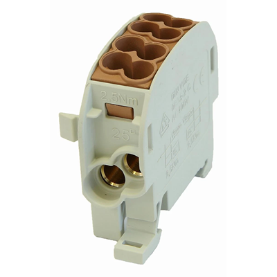 Verteilerblock - Abzweig SCB 25 Al/Cu 1-polig 80110 SIMBLOCK braun