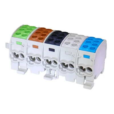 Verteilerblock - Abzweig SCB 35-5X Al/Cu fünfpolig 80250 SIMBLOCK grün braun schwarz grau blau