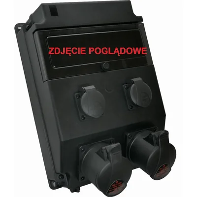 Verteilerkasten 2x16A/5, 4x250V, Fenster 11 Module IP 54 SCHWARZ