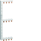Vertical comb rail 4P for RCCB 3-row left