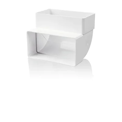 Vertical elbow 120x60mm 90° white