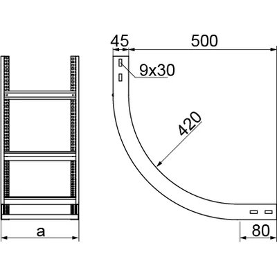 Vertical internal ladder arch, LPDWC600H45N