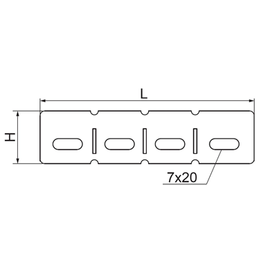 Verzinkter Winkelverbinder für die Kabelrinne, Höhe 30 mm